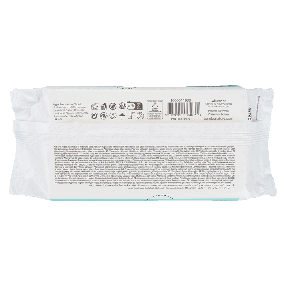 Bambo Nature Toallitas Húmedas - caja de 14 bolsas x 50 uds