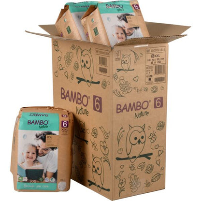 Pañales Bambo Nature Talla 6, (16 kg+), Caja de 6x20 unidades