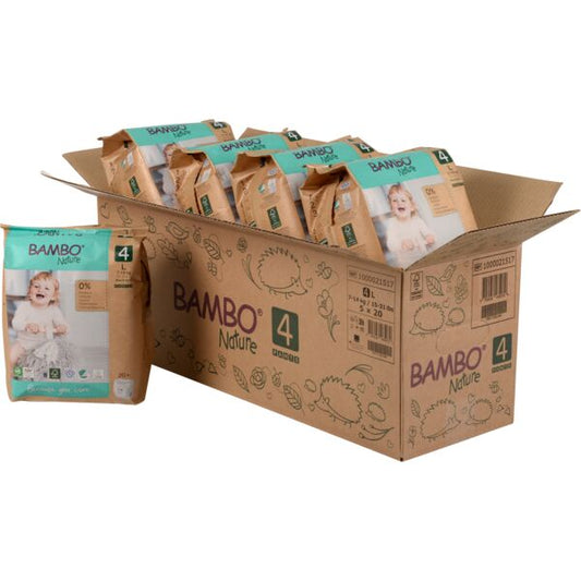 Pants Bambo Nature talla 4 (7-12 kg ), Caja de 5x20 unidades