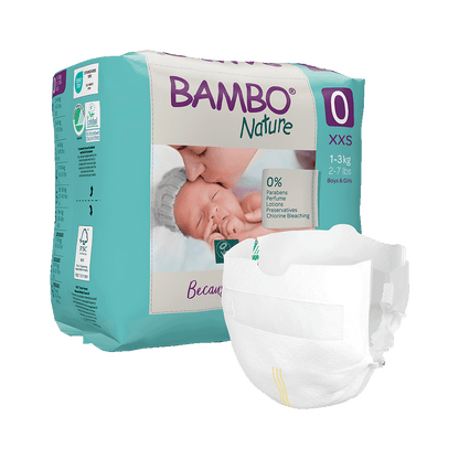 Pañales Bambo Nature Talla 0, (1-3 kg ), 24 unidades
