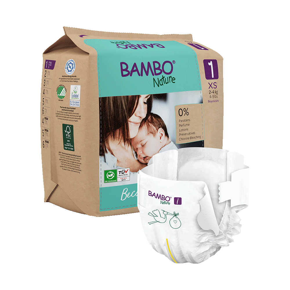 Bambo Nature Diapers size 1, (2-4 kg / 4-9 lbs), 22 pcs