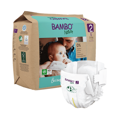 Pañales Bambo Nature Talla 2, (3-6 kg), 30 unidades
