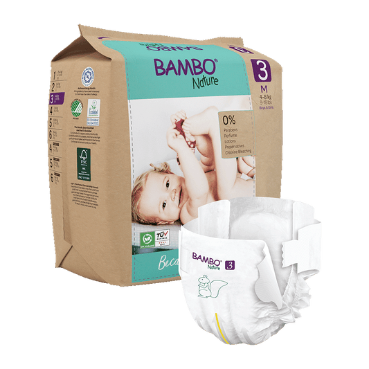 Pañales Bambo Nature talla 3, (4-8 kg), 28 unidades
