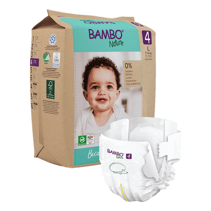Pañales Bambo Nature talla 4, (7-14 kg), 24 unidades