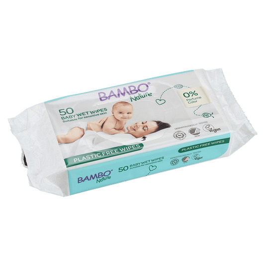Toallitas húmedas Bambo Nature sin plástico, 50 unidades