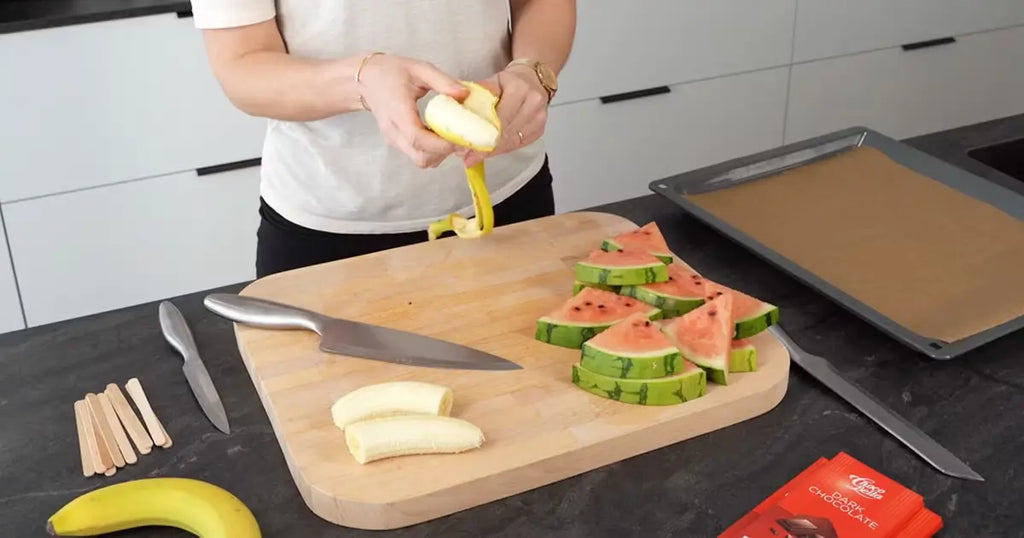 Plátano y sandía con palito