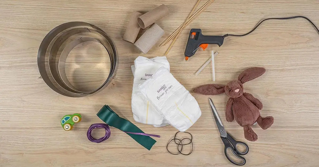 Materiales para la tarta de pañales