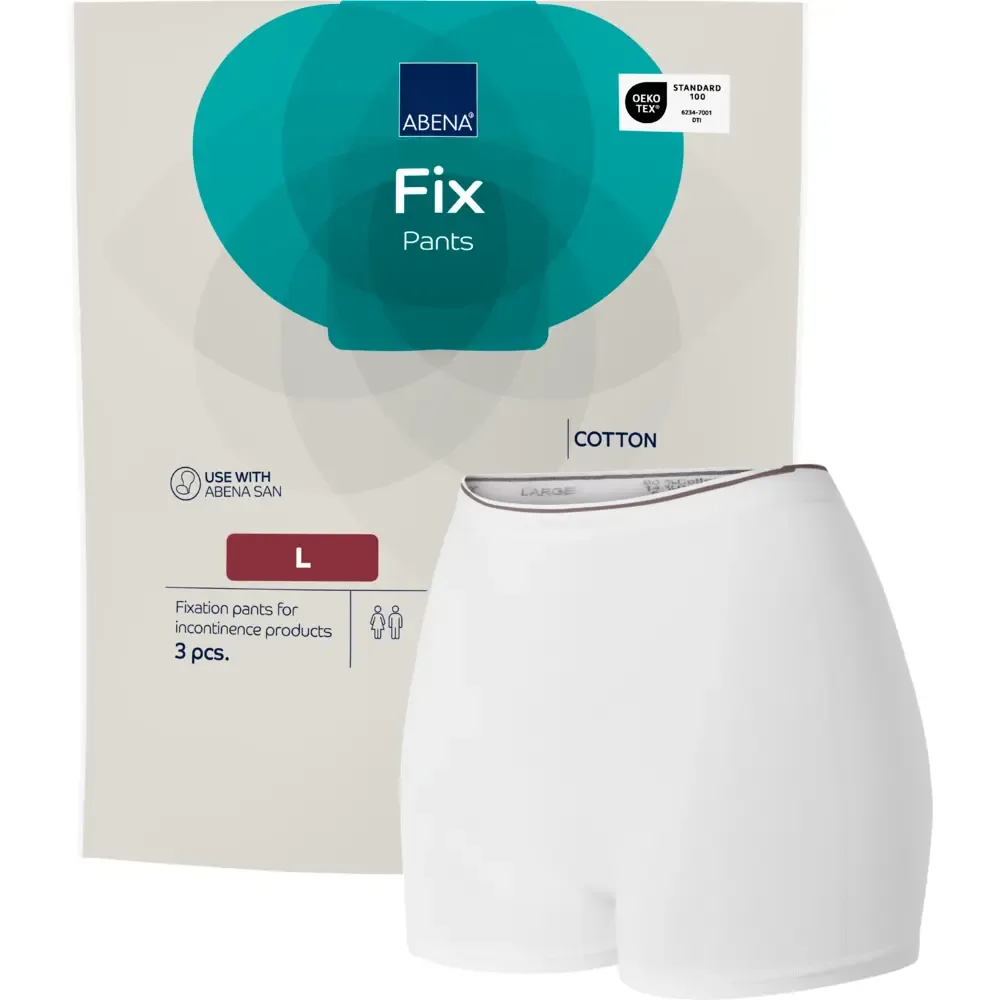 [1999911923] Abena Fix Prenda de fijación de algodón L - caja de 10 bolsas de 10 uds