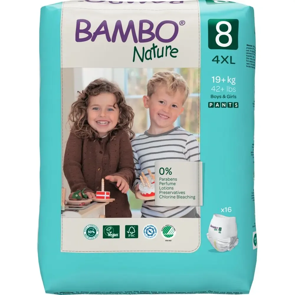 [1000026341] Bambo Nature Pants Talla 8 (19+ kg) - caja de 5 bolsas x 16 uds