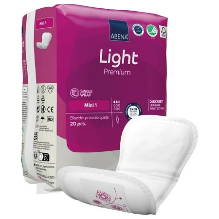 Abena Light Premium Mini 1 - caja de 10 bolsas x 20 uds
