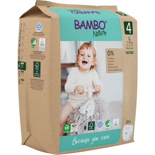 [1000021517] Bambo Nature Pants Talla 4 (7-12 kg) - caja de 5 bolsas x 20 uds